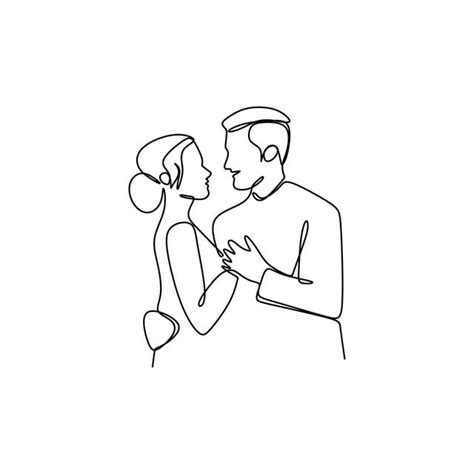 Love Couple Valentine Vector Hd Images Continuous Line Drawing Of Valentine Couple Falling In