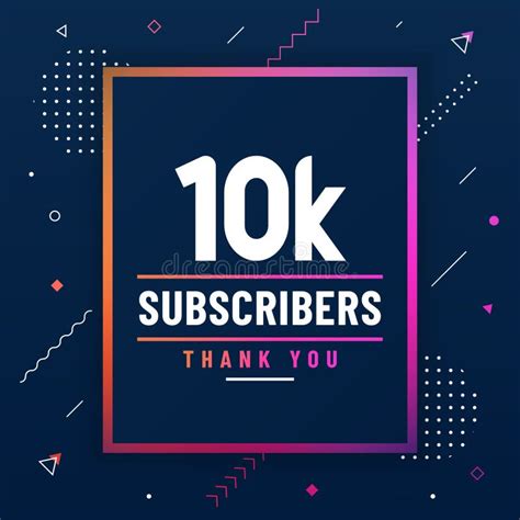 Thank You 10k Subscribers 10000 Subscribers Celebration Modern Colorful Design Stock Vector