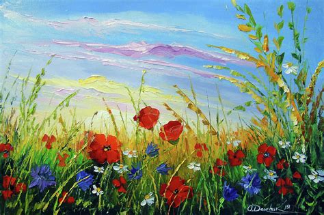 Summer Flowers In The Field Painting By Olha Darchuk Fine Art America