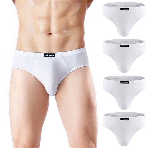 wirarpa men s underwear modal microfiber briefs no fly underpants white 4 pack sizes s 3xl