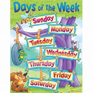 Days Of The Week Learning Chart Trend Enterprises Inc T 38030 Ebay