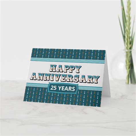Employee Anniversary 25 Years Decorative Text Card Zazzleca