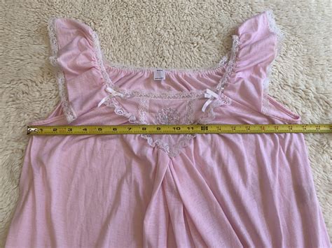 Vintage Sears Pink Babydoll Nightgown Nightie Pajama House Dress Lace
