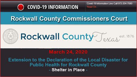 Rockwall County Orders Shelter In Place Planet Rockwall Rockwall