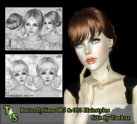 Butterflysims 085 And 093 Hairstyles Edit By Tankuz Авторские работы