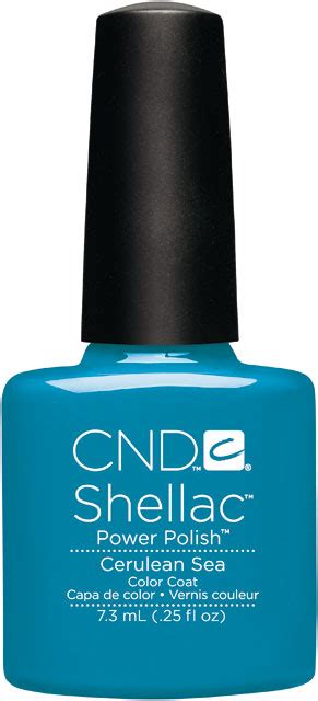 In cmyk, cerulean contains 100% cyan , 26% magenta , 0% yellow , and 35% black. CND SHELLAC™ - UV COLOR - CERULEAN SEA 0.25oz (7,3ml ...