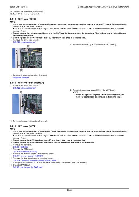 The main electrical outlet must be located within 7.5 feet from the right rear corner of the bizhub c554e/c454e main unit. Konica-Minolta bizhub C454e C554e Service Manual