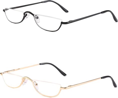 kokobin half reading glasses 2 pairs half rim metal frame glasses spring hinge