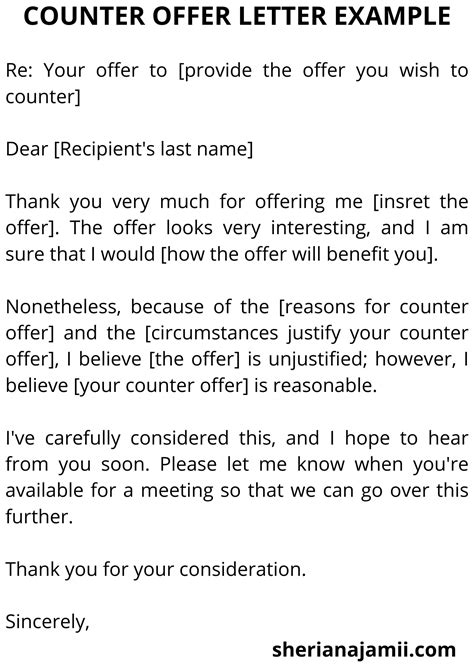 Impressive Counter Offer Letter Examples Sheria Na Jamii