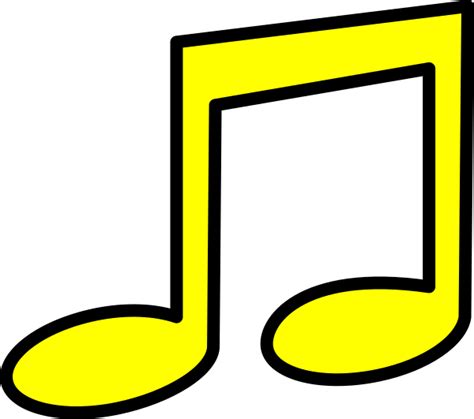 Musical Note Yellow Icon Without Shadow Clip Art At Vector