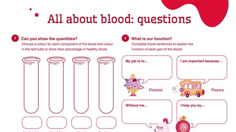 Components Of Blood Worksheet