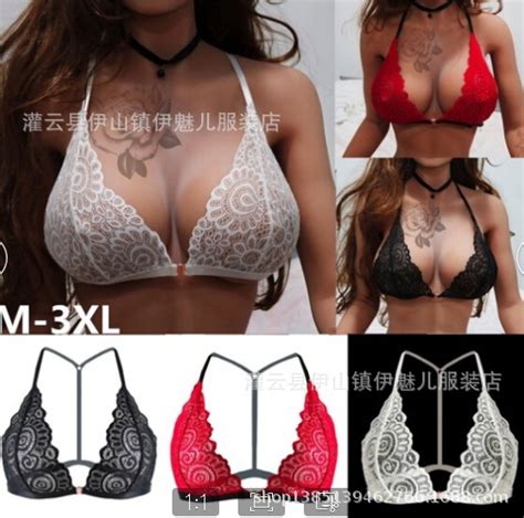 Foreign Trade Cross Border Three Point Style Fun Open File Pants With Perspective Dew Bra Lace