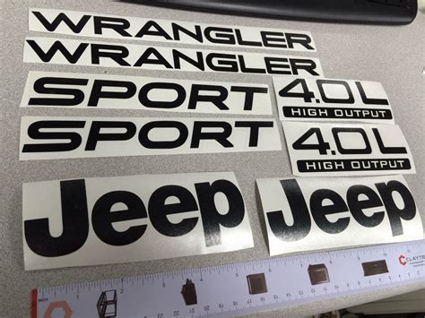 03 06 Jeep Wrangler Sport New Stylevinyl Stickers Decals Yj Tj 40l