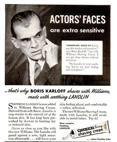 Karloff Shaving Cream Ads 1942 Shaving Cream Shaving Ads