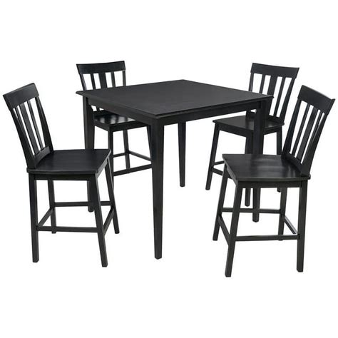 Mainstays 5 Piece Mission Style Counter Height Dining Set Black Color For Kitchen And Dining