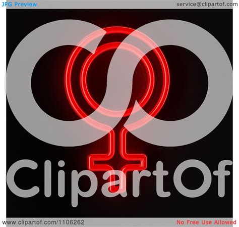 Clipart Glowing Red Neon Sex Female Gender Symbol On Black Royalty