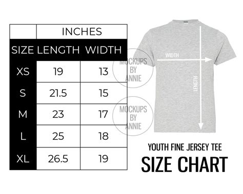 Lat 6101 Youth Jersey T Shirt Xs Xl Size Chart Printful Etsy Uk