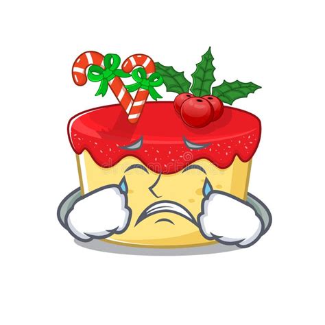 Sad Crying Christmas Tree Decoration Cartoon Character Design Style