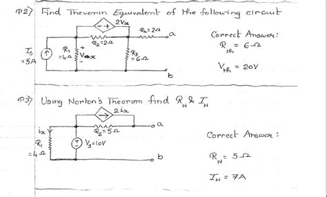 Solved Find Thevenin Equivalent Of The Following Circuit
