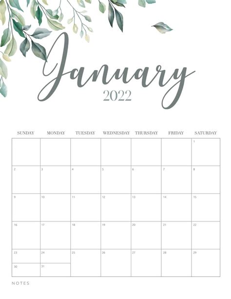The Printable Calendar For January Is Shown With Leaves And Branches On