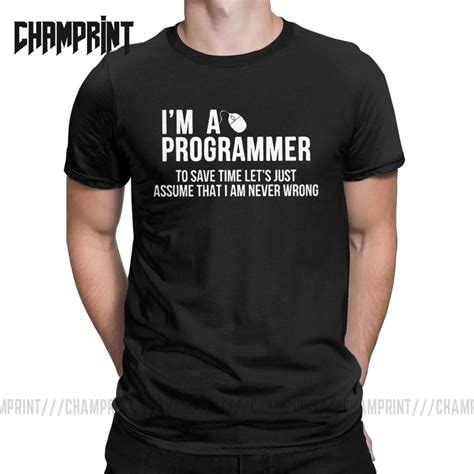 Programmer Programming T Shirts Men Pure Cotton Vintage T Shirt Crew