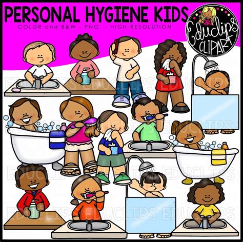 Personal Hygiene Kids Clip Art Set Edu Clips