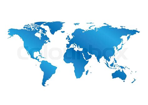 Blue Map Of The World With Gradient Stock Image Colourbox