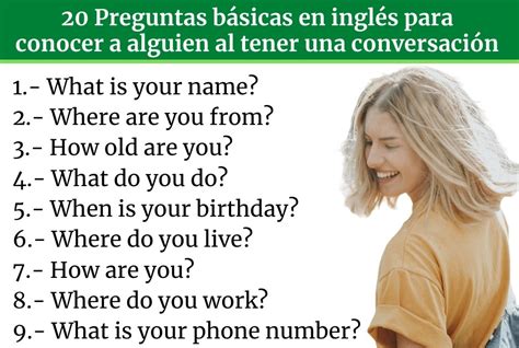 20 Preguntas Básicas En Inglés Para Conocer A Alguien Al Tener Una