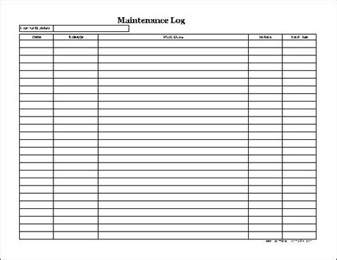 Vehicle maintenance log sheet car template free vehicle maintenance. Free Easy-Copy Simple Automotive Maintenance Log (Wide ...