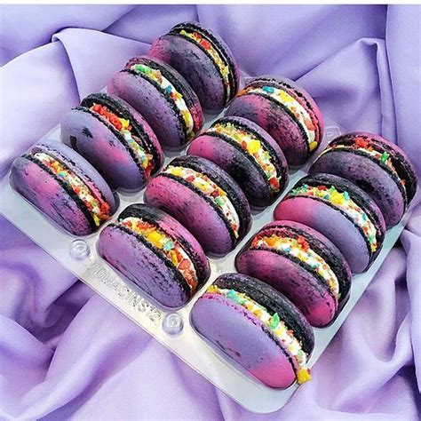 Black (1) blue (3) brown (1) green (1) multi color (3) natural (1) pink (7) purple (293) Purple marble macaron by @macaronsbytiffany. They are so ...