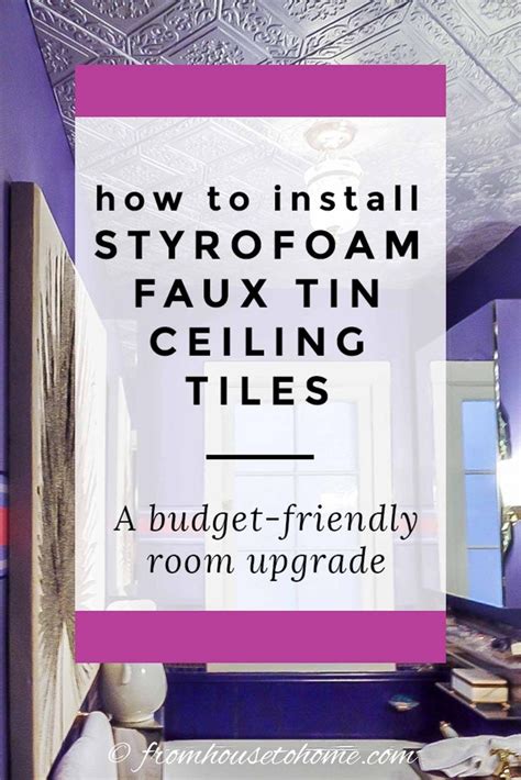 Tin tile for crafts as home improvements, title: How to Install Styrofoam Faux Tin Ceiling Tiles | Faux tin ...