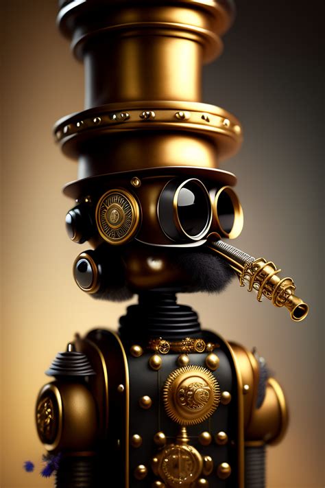 Lexica A Clockwork Steampunk Robot With A Tophat Playing The