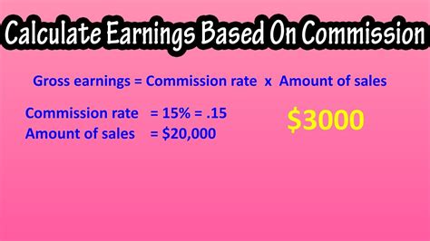 How To Calculate Find Earnings Pay From Commission On Sales Explained