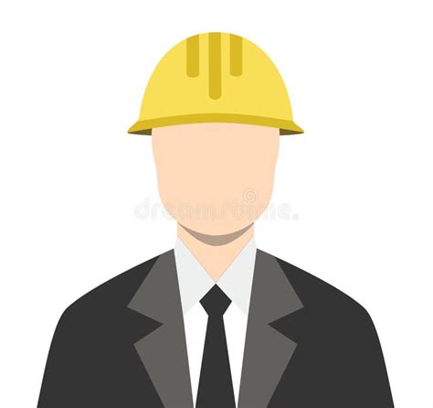 Engineer Architect Business Man Icon Flat Stock Vector Illustration