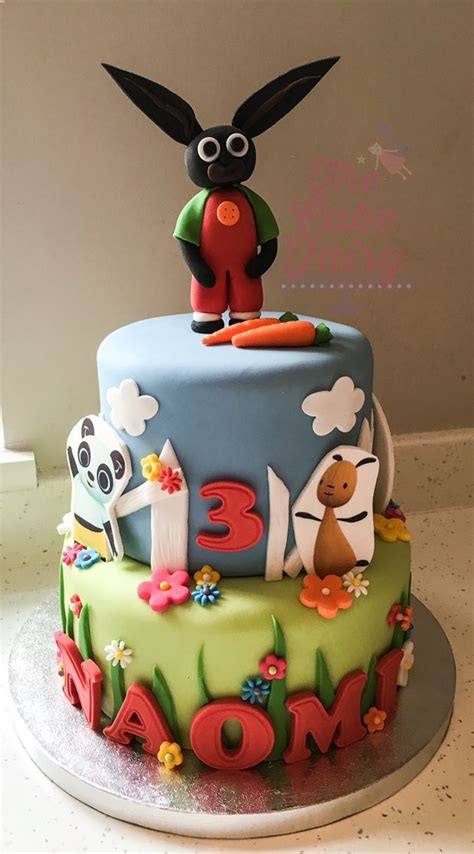 Bing Bunny Birthday Tiered Cake Cbeebies Bing Cake Birthday Cake