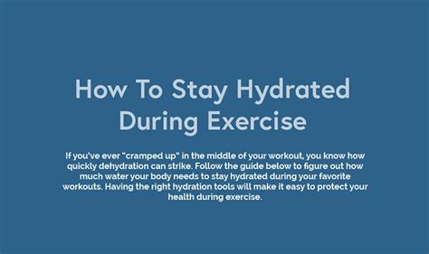 How To Stay Hydrated During Exercise Infographic ~ Visualistan