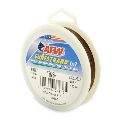 Afw Surfstrand Bare 1x7 Stainless Steel Leader Wire Camo 600 Feet