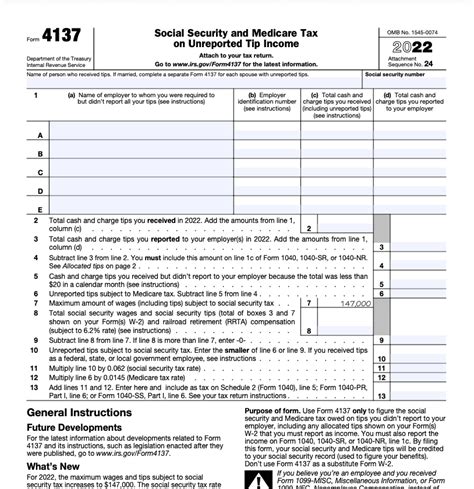 What Is Irs Form 4137
