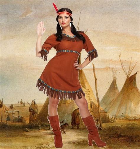 Indianerin Damen PerÜcke Feder Indianerfrau Squaw Indianer Kostüm