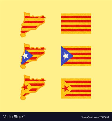 Map And Flags Of Catalonia Royalty Free Vector Image
