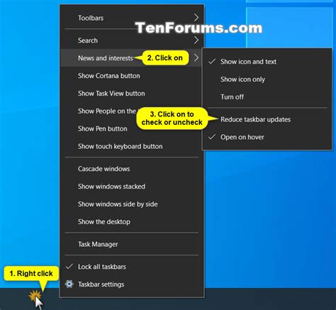 Enable Reduce Taskbar Updates For News And Interests In Windows 10