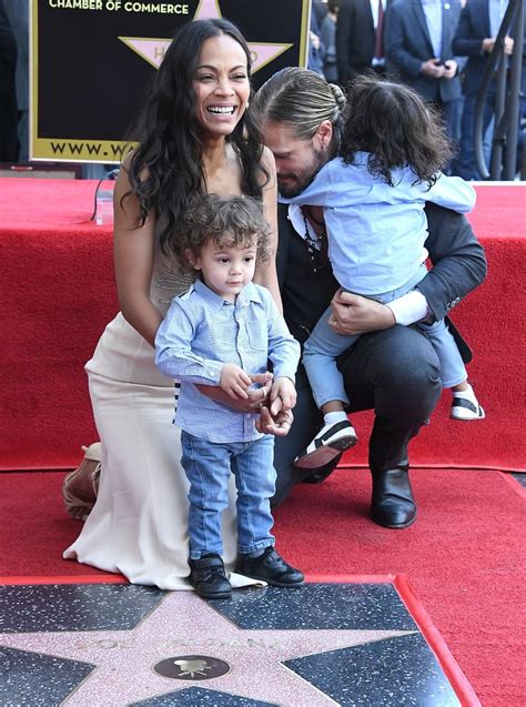 Zoe Saldana And Sons At Hollywood Walk Of Fame Ceremony 2018 Popsugar