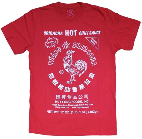 Sriracha Hot Sauce Label Official Licensed Mens T Shirt S Xl Ebay