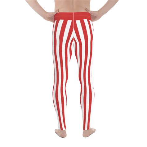 Red And White Vertical Striped Mens Leggings Peru For Sale