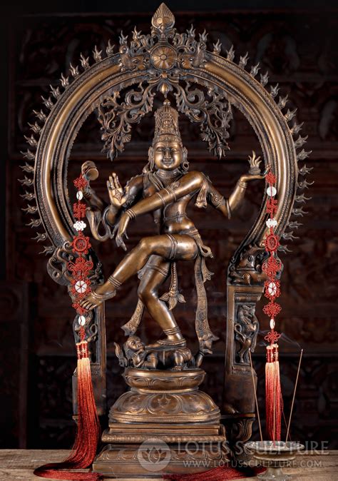 Nataraja Shiva Statue Dark Patina Panchaloha Bronze Sculpture South