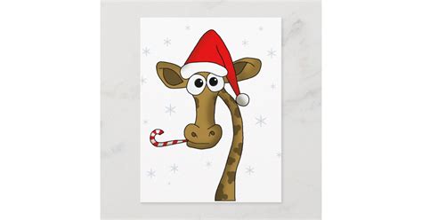 Christmas Giraffe Holiday Postcard Zazzle