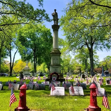 The Detroit Firemens Fund Monument In Mt Elliott Cemetery Dates To