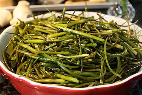 A Delicious Side Of Roasted Scapes Scape Recipe Garlic Scapes Yummy