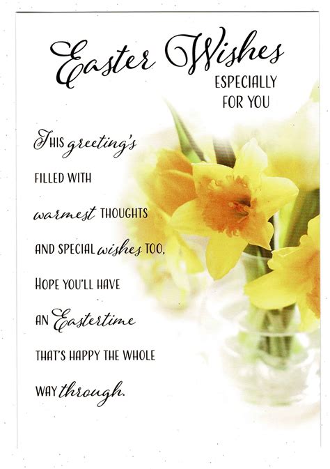 Easter Card Easter Wishes Especially For You Springtime Daffodil And