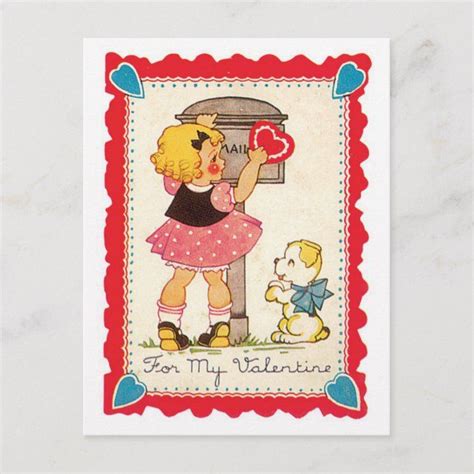 Antique Valentine Holiday Postcard Zazzle Vintage Valentines